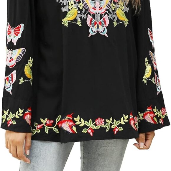 Butterfly Embroidered Blouse - Picture 7 of 7